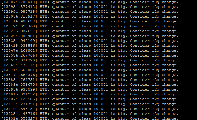HTB: quantum of class 10001 is big. Consider r2q change問題